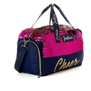 Justice Pink Sequin & Navy Cheer Travel Duffle